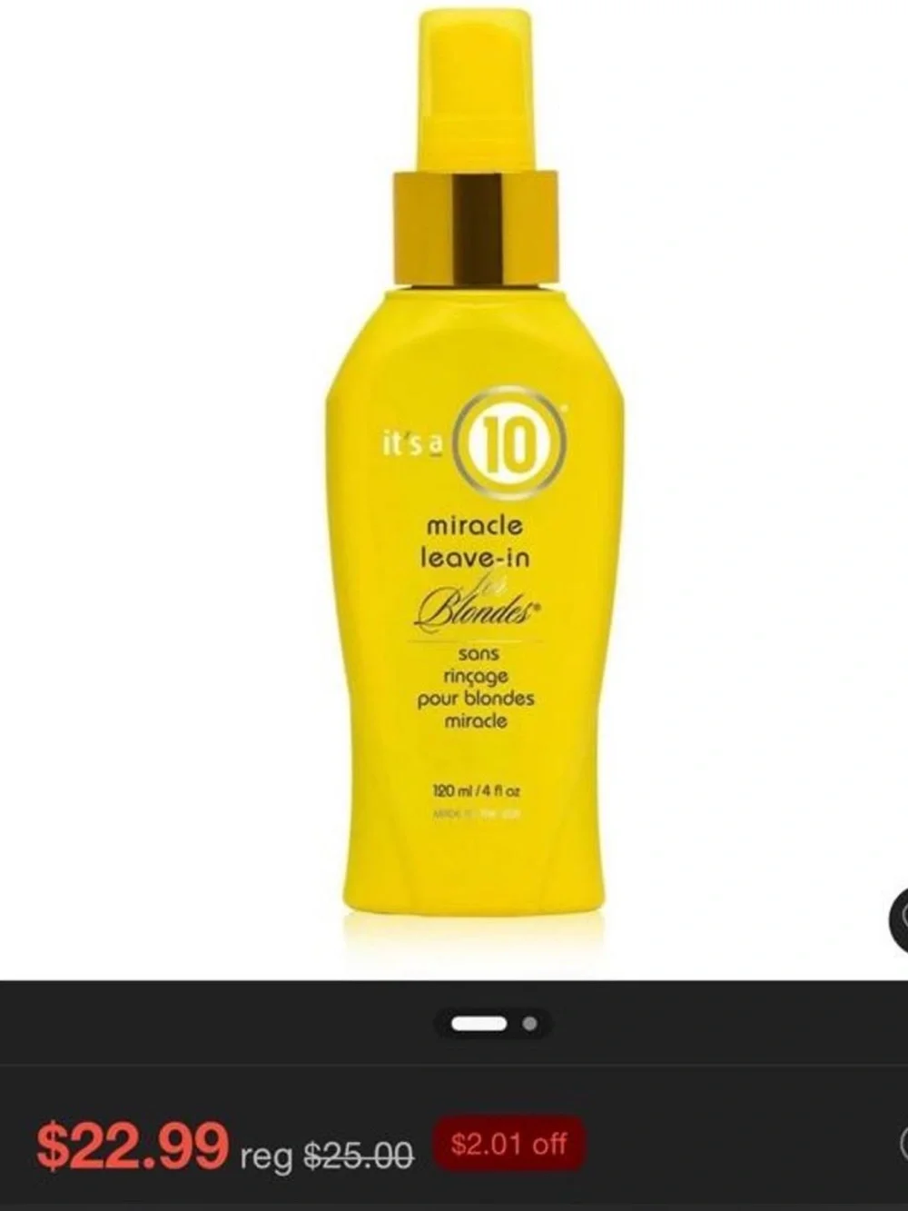 New it’s a 10 plus keratin & for blondes Miracle Leave-In Sprays.